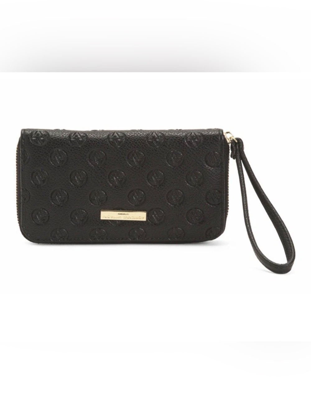 Adrienne Vittadini Logo Embossed Zip Around Wallet